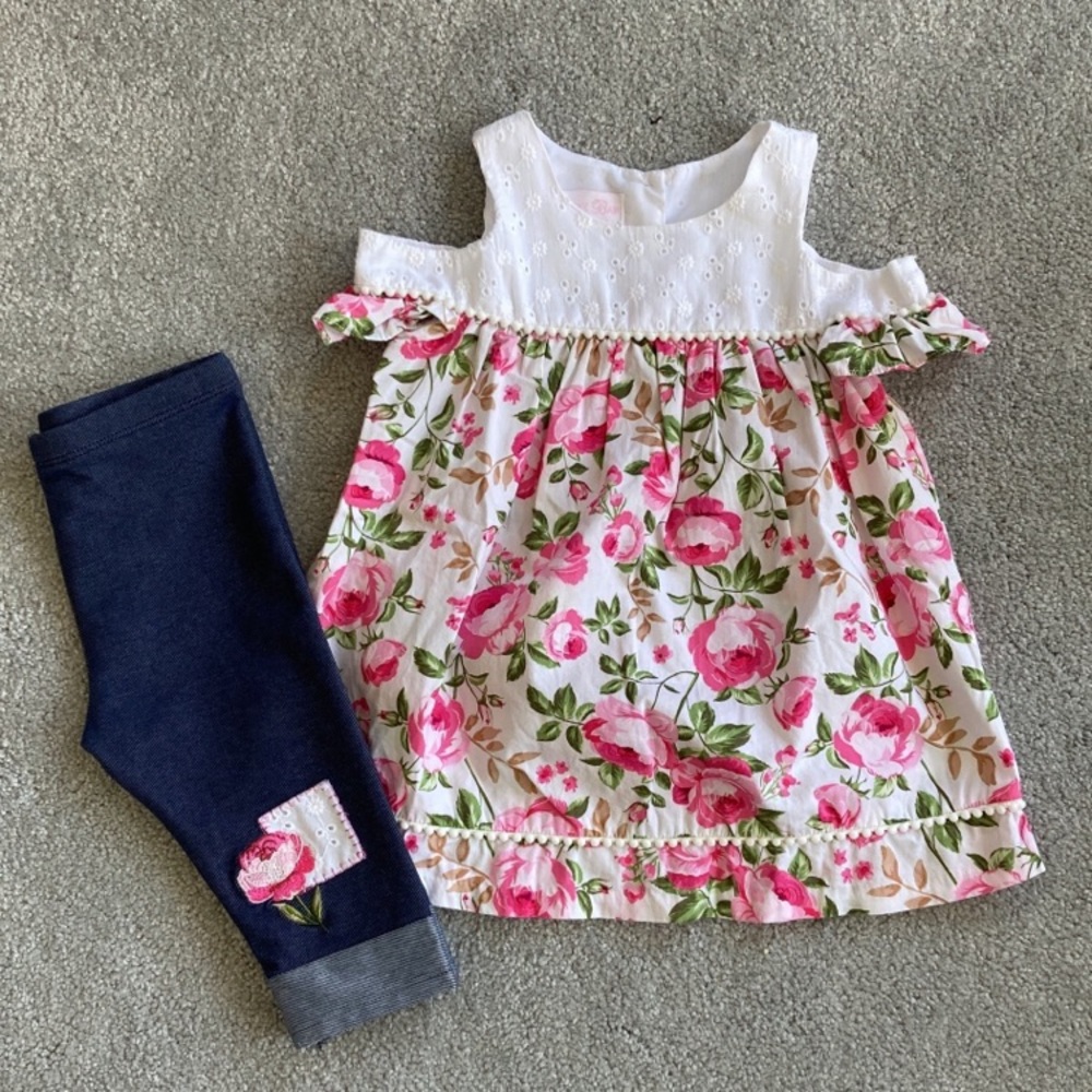 Bonnie Baby - Floral 2 Piece Outfit - 24 months